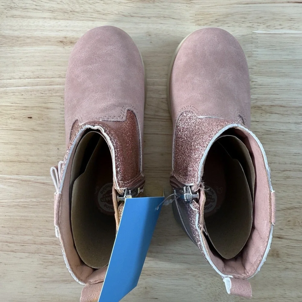 Munchkin Stride Rite Little Girl's Size 10M Avalon Pink Glitter Side-Zip Boots